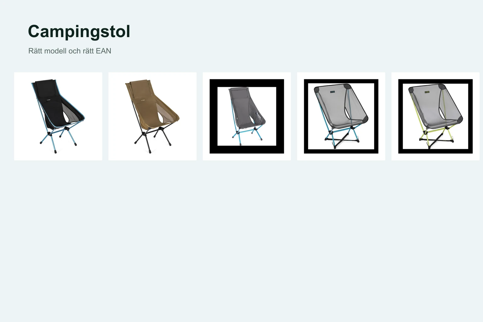 Produktdetaljer hos de utvalda alternativen inom campingstol.