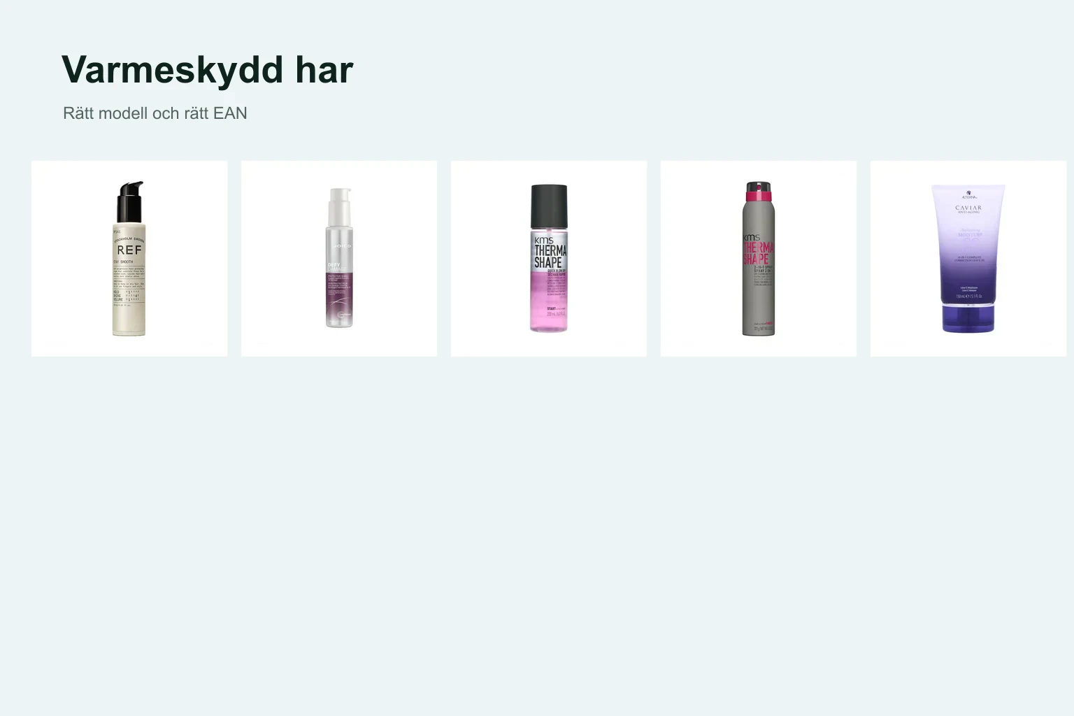 Produktdetaljer hos de utvalda alternativen inom värmeskydd hår.
